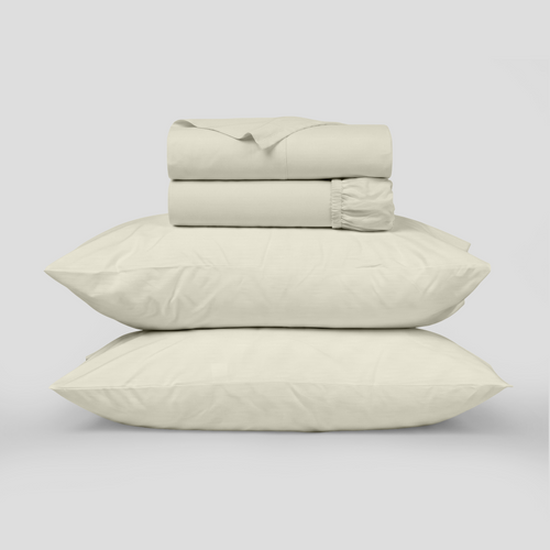 Ivory Crisp Cool Organic Percale Sheet Set