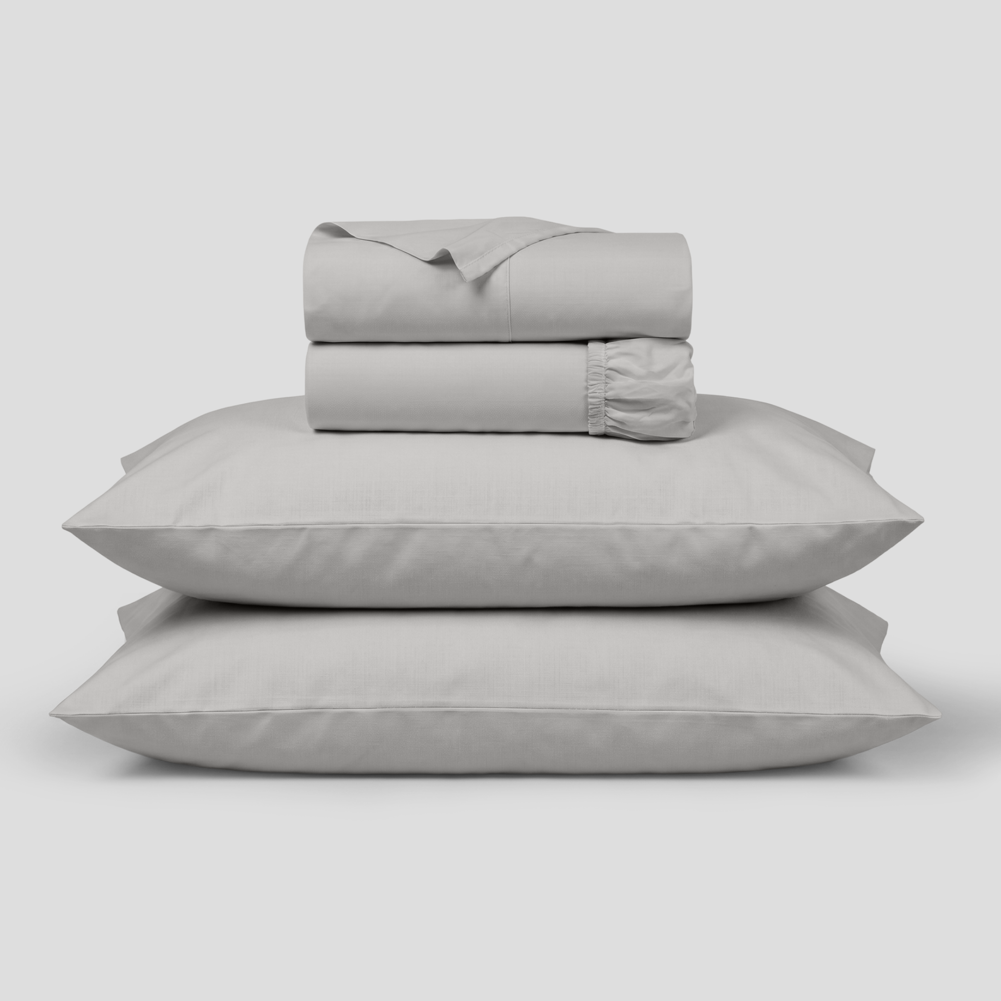 Light Grey Crisp Cool Organic Percale Sheet Set