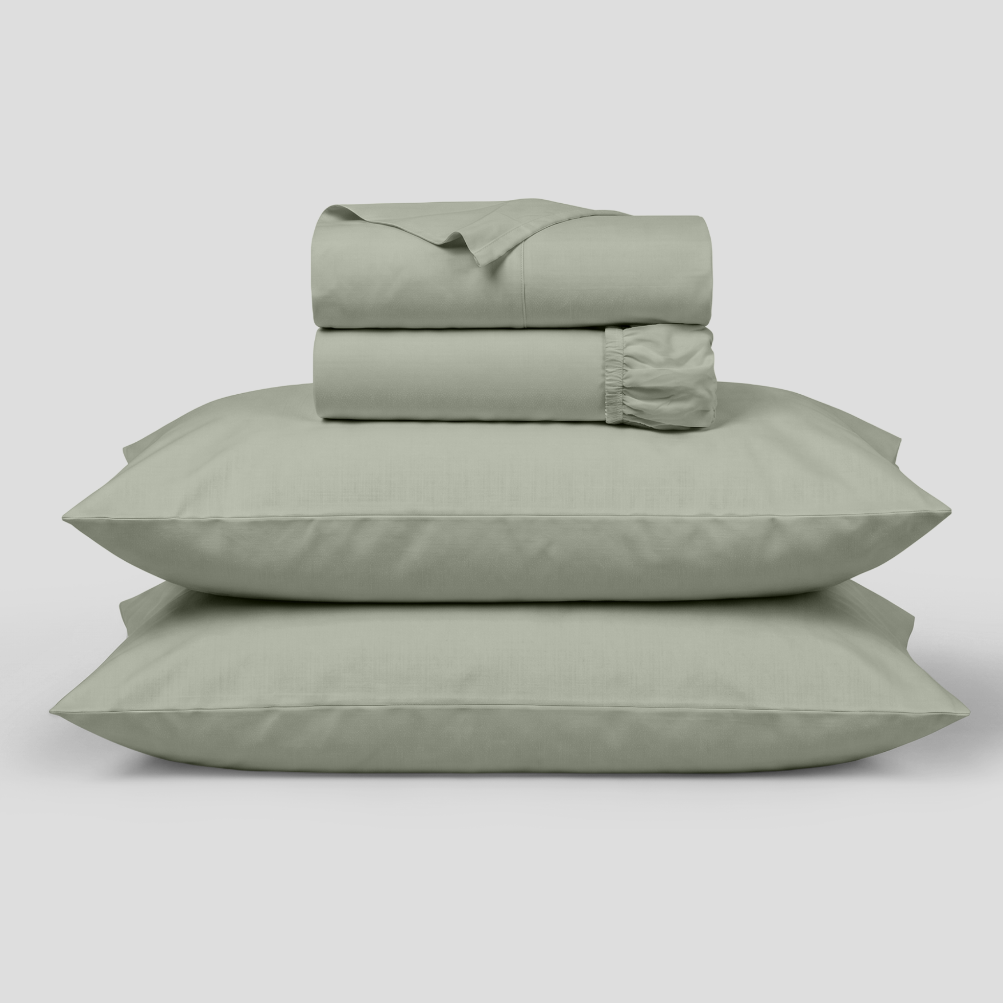 Sage Crisp Cool Organic Percale Sheet Set