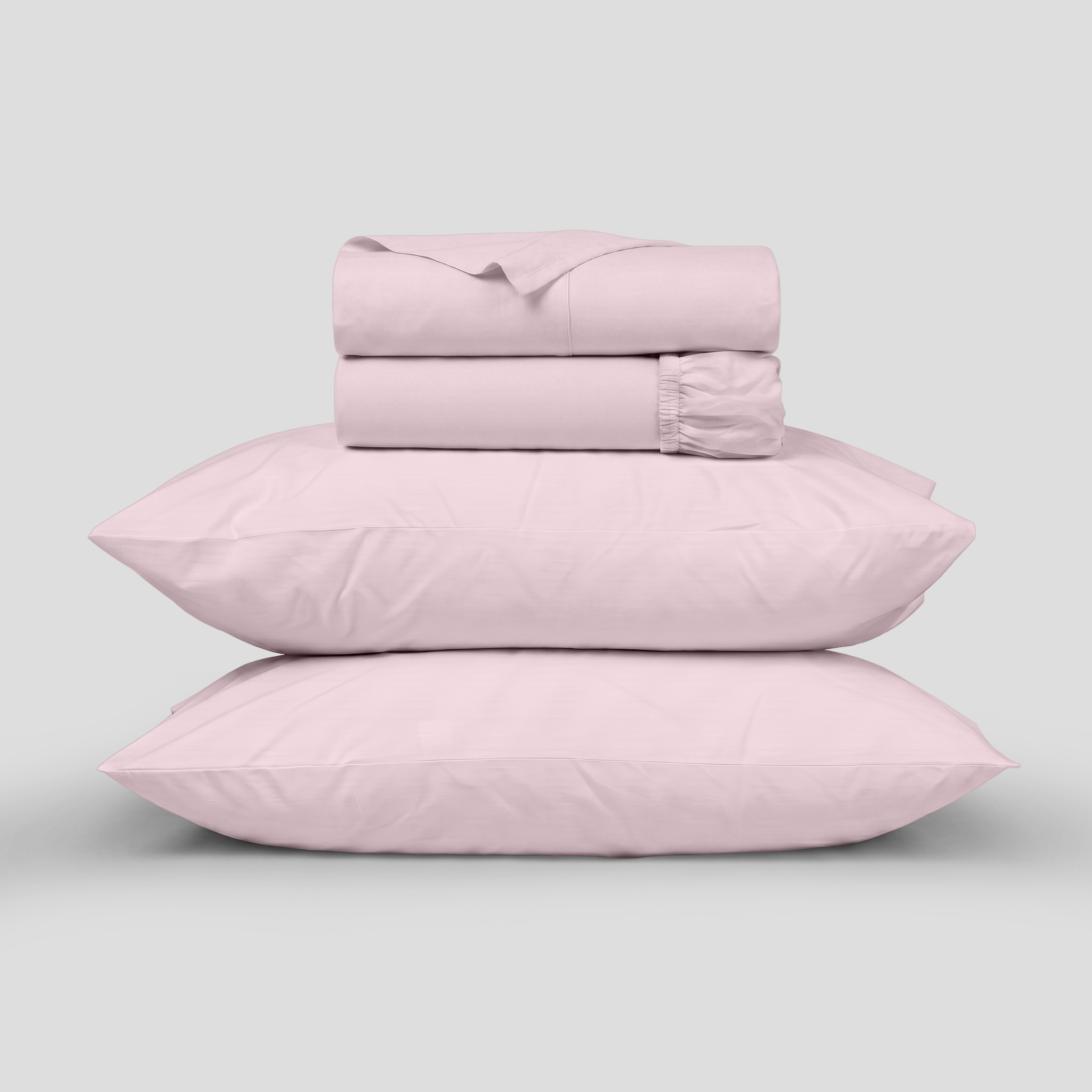 Soft Blush Crisp Cool Organic Percale Sheet Set