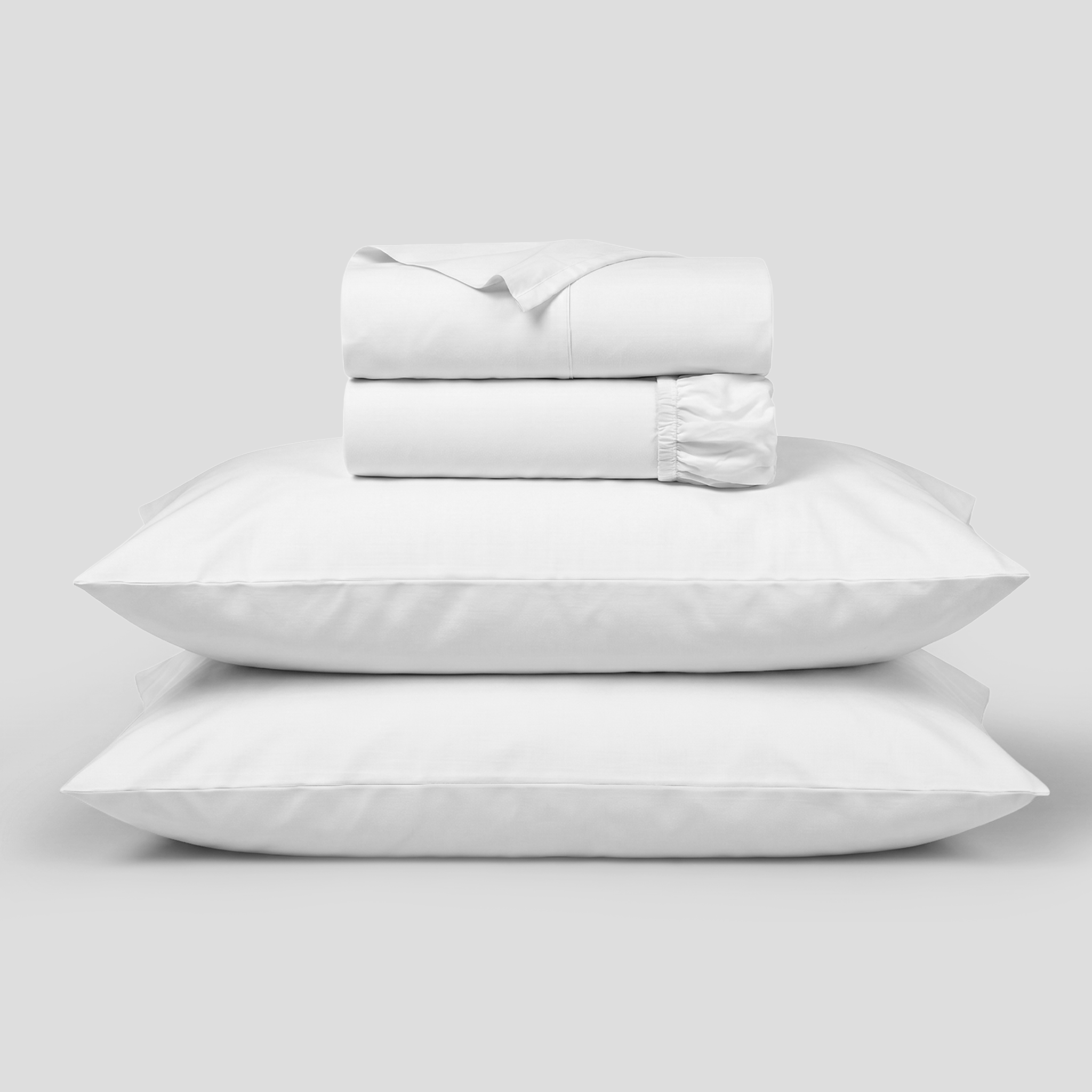 White Crisp Cool Organic Percale Sheet Set