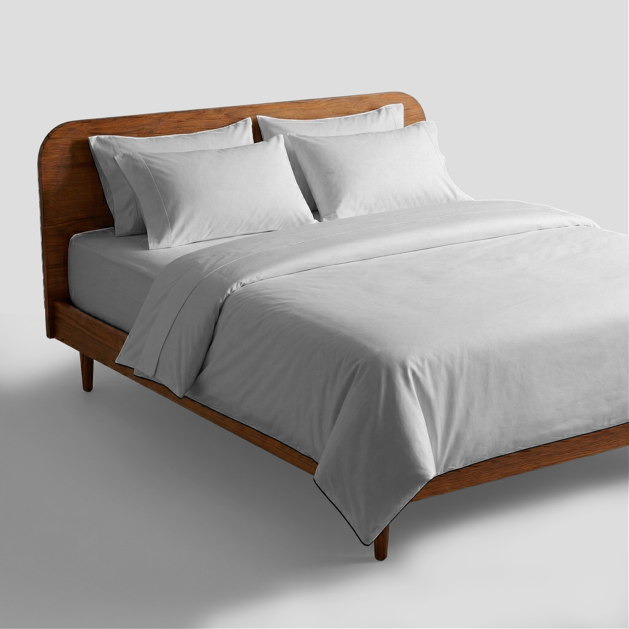 Light Grey Organic Cotton Percale Flat Sheet