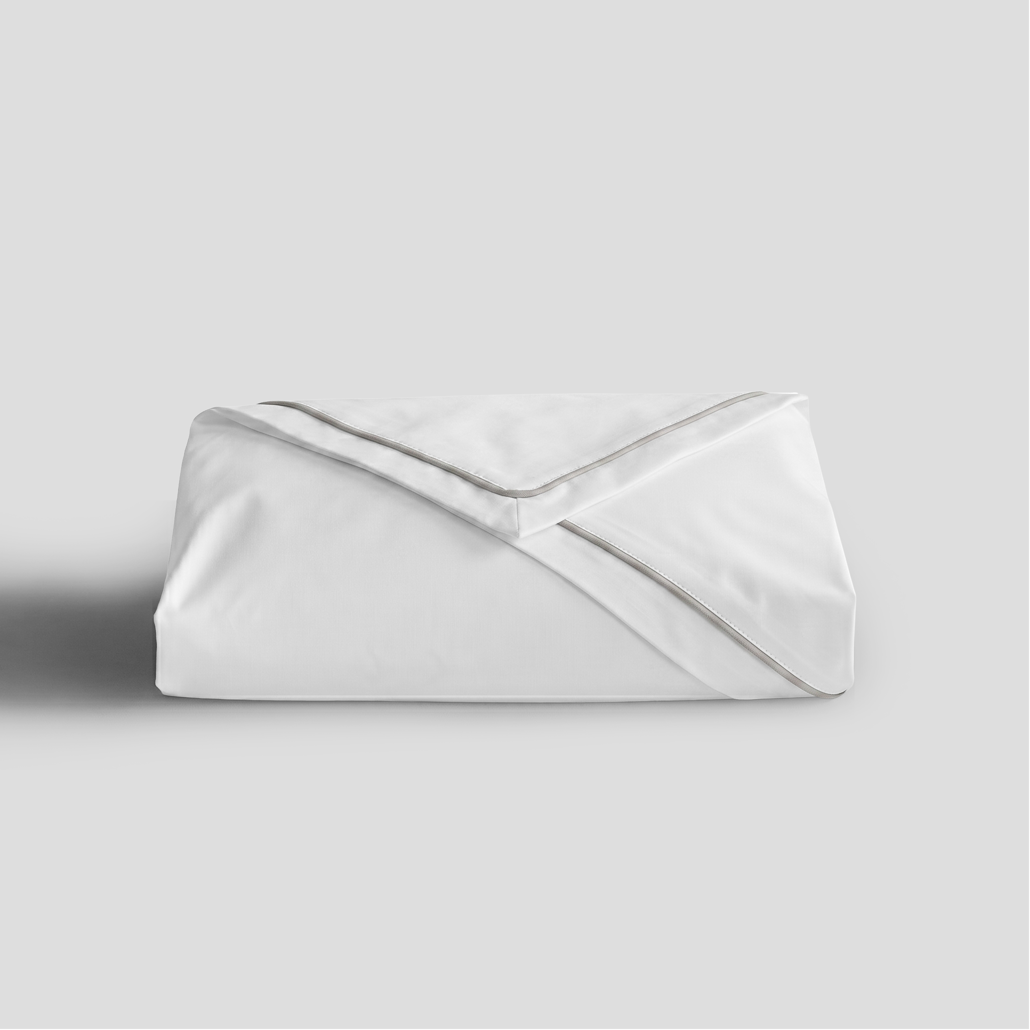 Light Grey Piped Percale Flat Sheet
