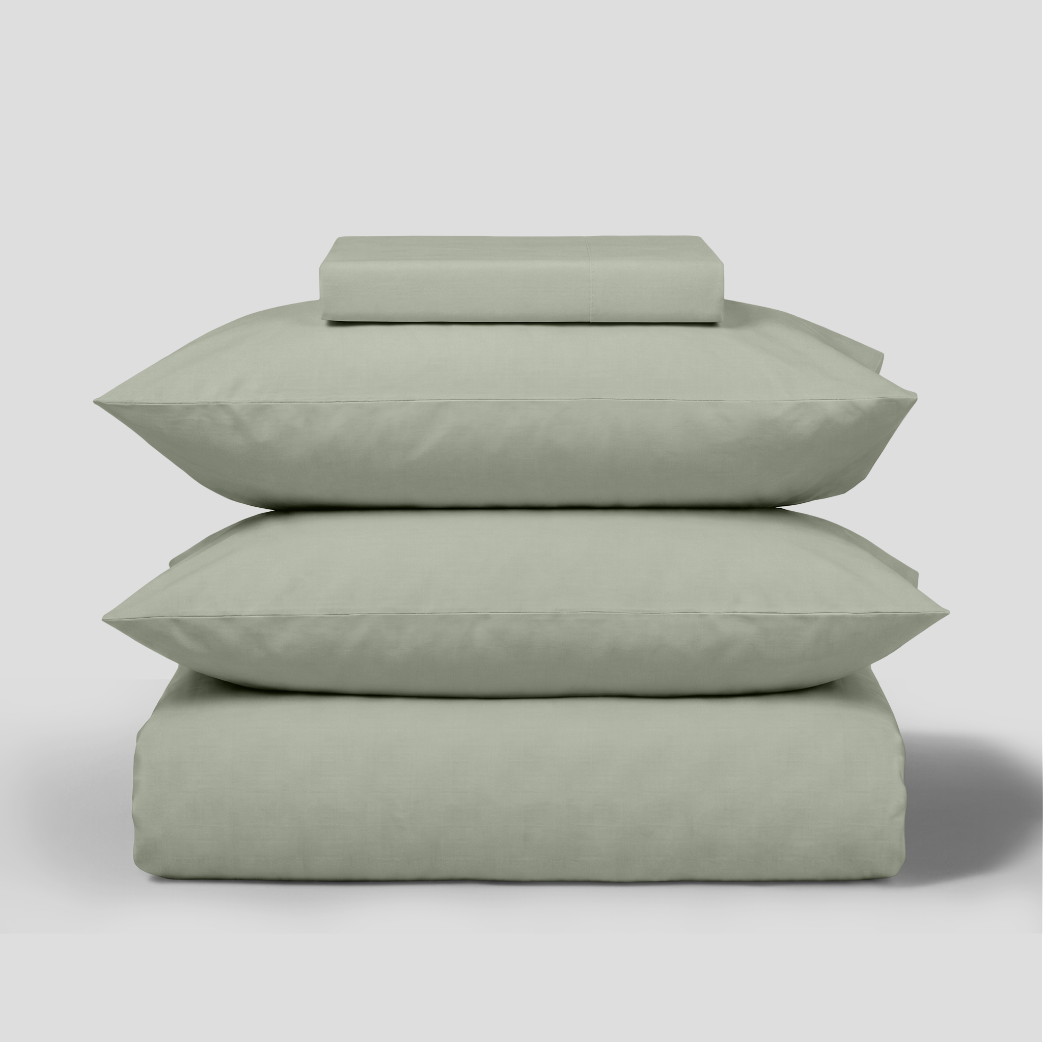 Sage Crisp Cool Organic Percale Duvet Set