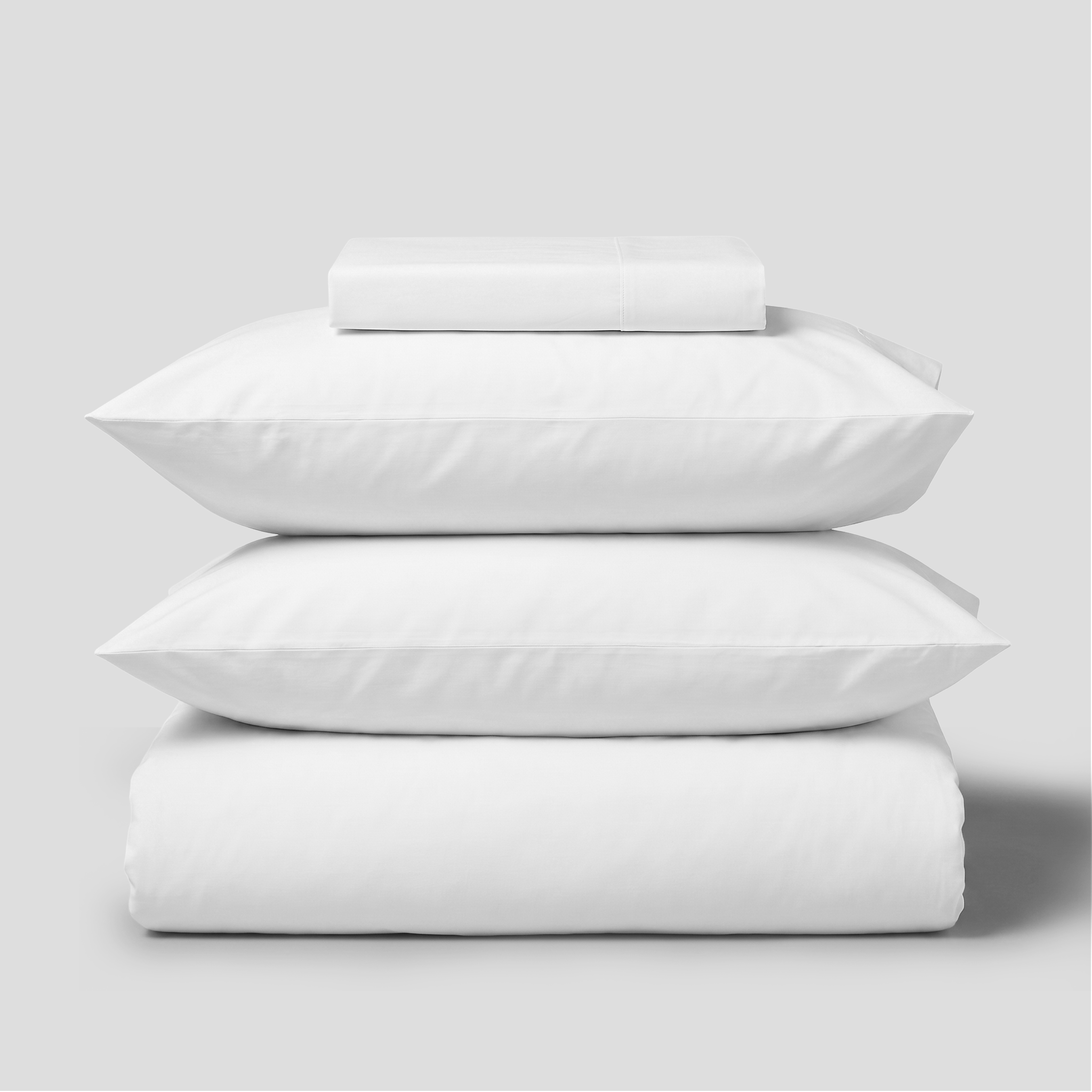 White Crisp Cool Organic Percale Duvet Set